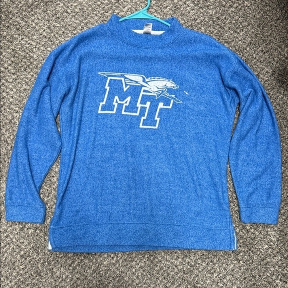 Blue Sweatshirt with Graphic Design